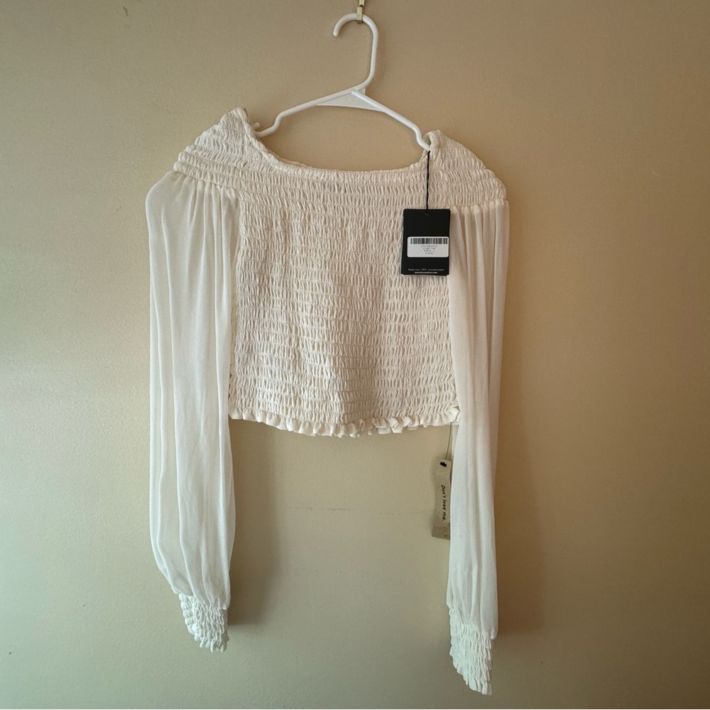 Sandy Long Sleeved crop top by Reformation - size S NWT